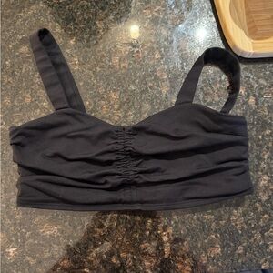 Alo Black Ruched Crop Top